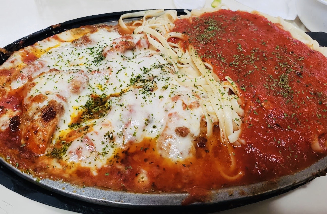 Order Chicken Parmigiana food online from Amici Pizza & Pasta store, Tannersville on bringmethat.com