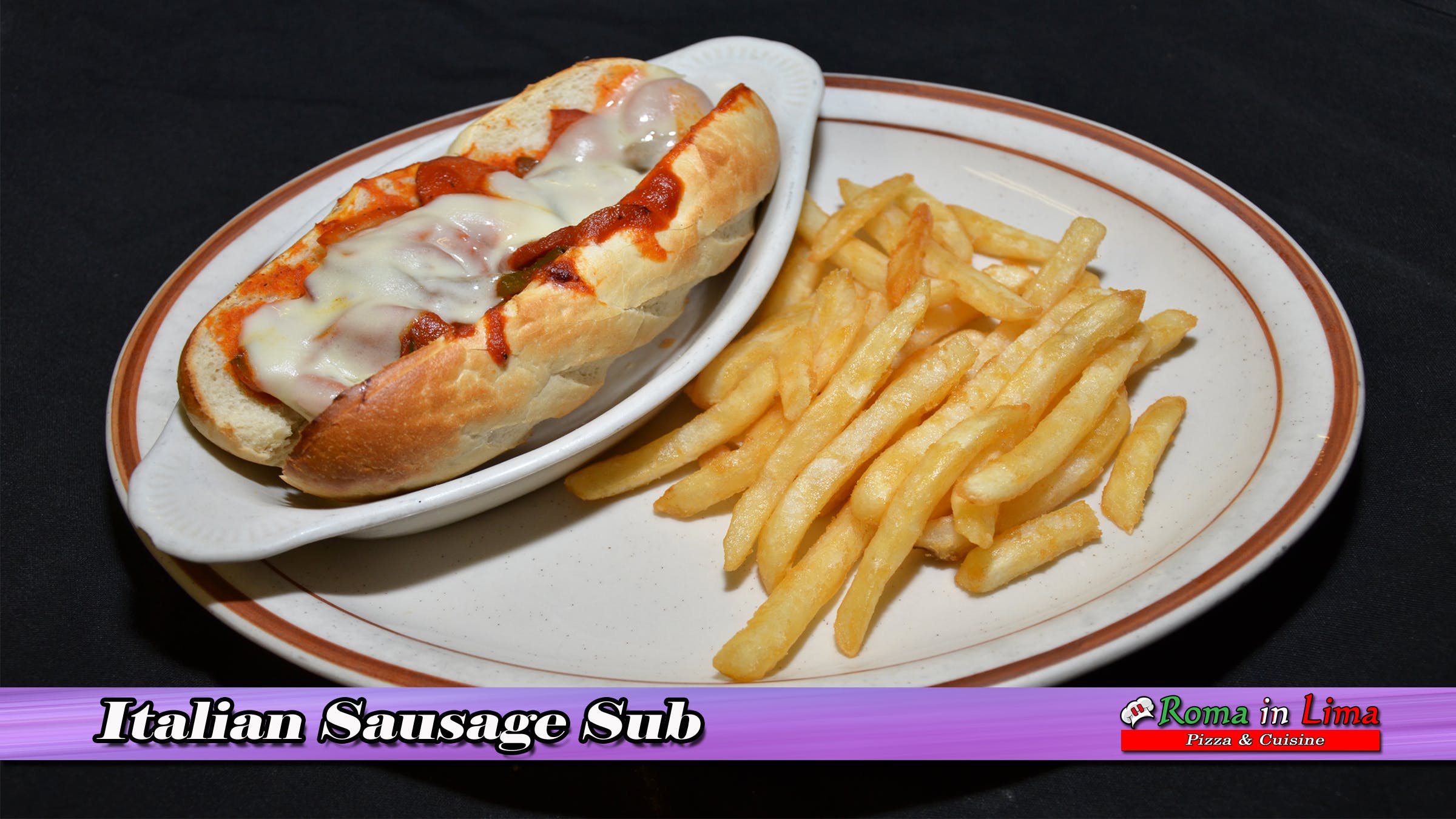 Order Italian Sausage Sub with Fries - Sub food online from Roma In Lima Pizza & Cuisine store, Immokalee on bringmethat.com