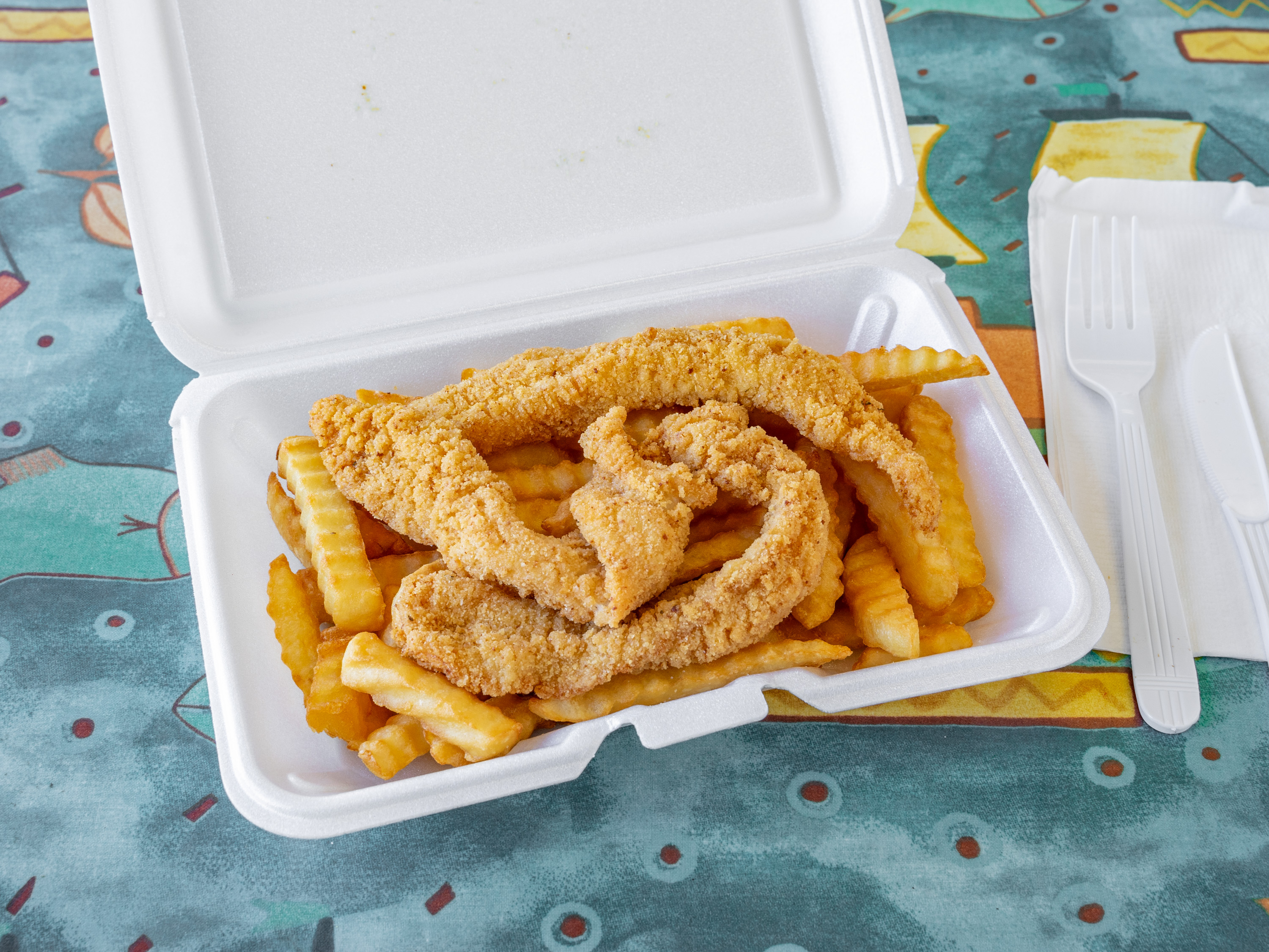 Order Flounder Nuggets with Fries  food online from Cheryl's Fried Fish & Soul Food store, Middletown on bringmethat.com