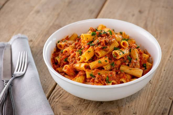 Order Rigatoni with Meat Sauce & Mozzarella food online from Stonefire Grill store, Valencia on bringmethat.com