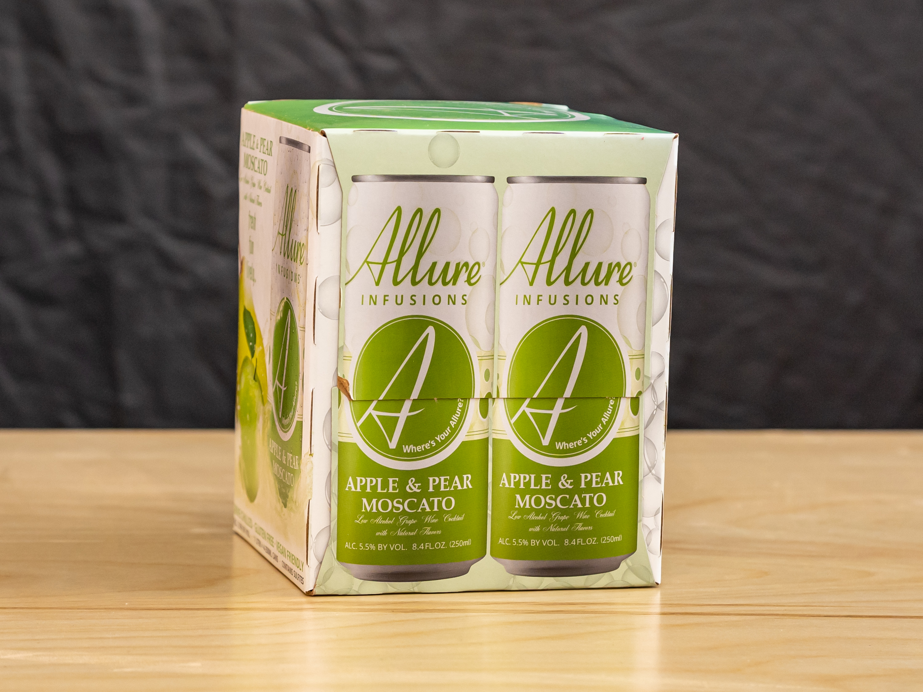 Order Allure Infusions Apple and Pear Moscato (4-pack) food online from Glenrose Liquor store, Glendale on bringmethat.com