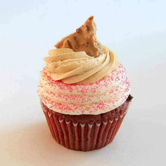 Order Twisted Pink Velvet Cupcake food online from Jilly Cupcake Bar store, University City on bringmethat.com
