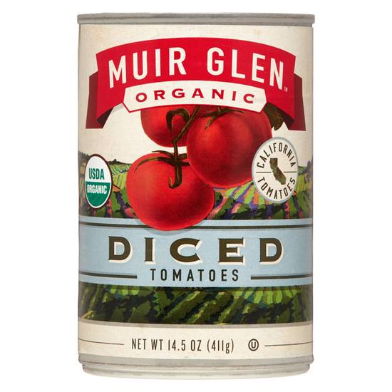 Order Muir Glen Organic Diced Tomatoes 14.5oz food online from Everyday Needs by Gopuff store, San Luis Obispo on bringmethat.com