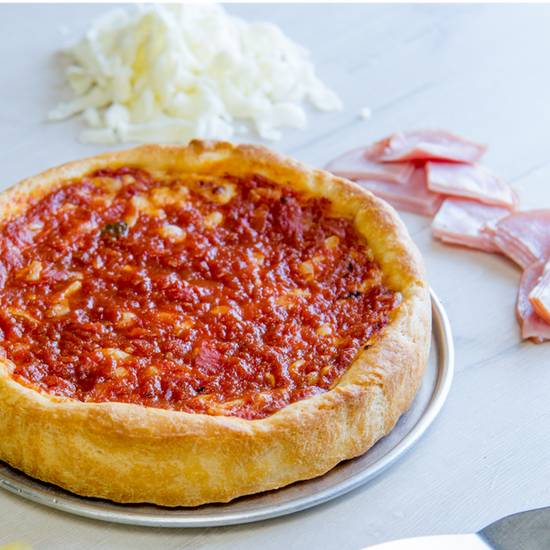 Order Deep Dish Hawaiian Pizza food online from Pizzeria Bravo store, Los Angeles on bringmethat.com