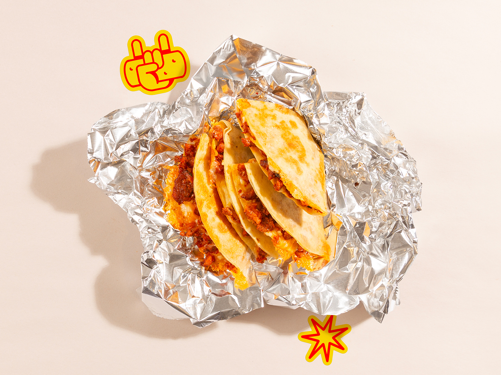 Order Meaty Bam! Quesadilla food online from Wham! Bam! Burrito! store, Tulare on bringmethat.com