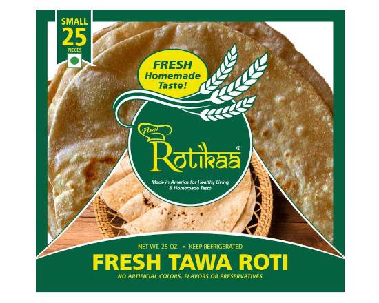 Order Small Tawa Roti FAMILY PACK (GREEN BAG) (25 pcs) food online from New Rotikaa Foods store, Iselin on bringmethat.com