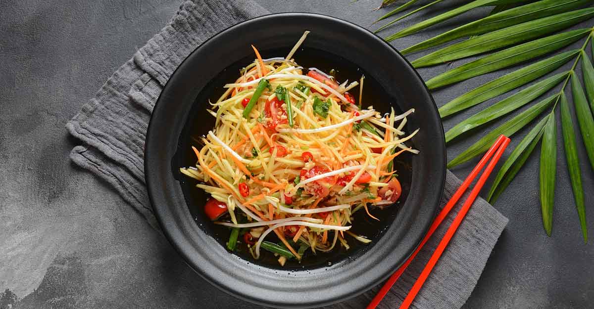 Order 6. Papaya Salad food online from Thai Lemongrass & Sakura Sushi store, New York on bringmethat.com