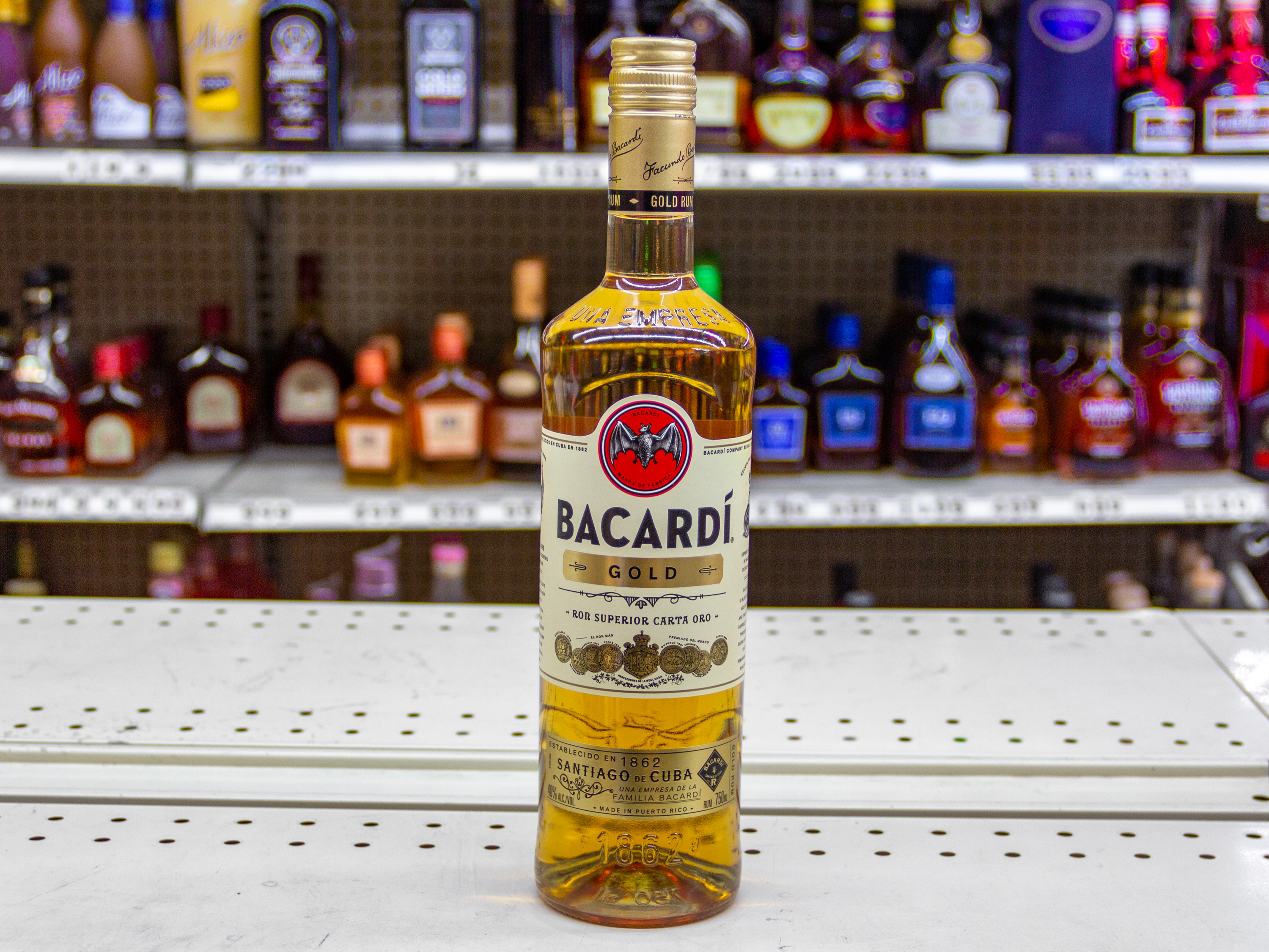 Order Bacarldi gold rum 750ml food online from Phil Liquor store, Chino on bringmethat.com