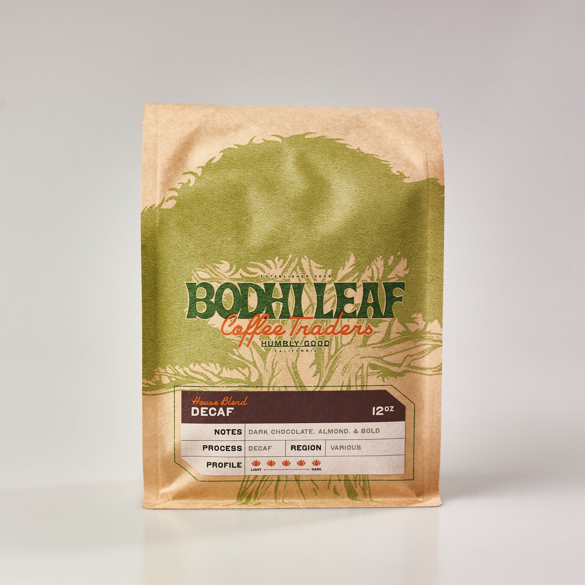 Order Swiss Water Decaf - 12 oz Bag food online from Bodhi Leaf Coffee Traders store, Anaheim on bringmethat.com