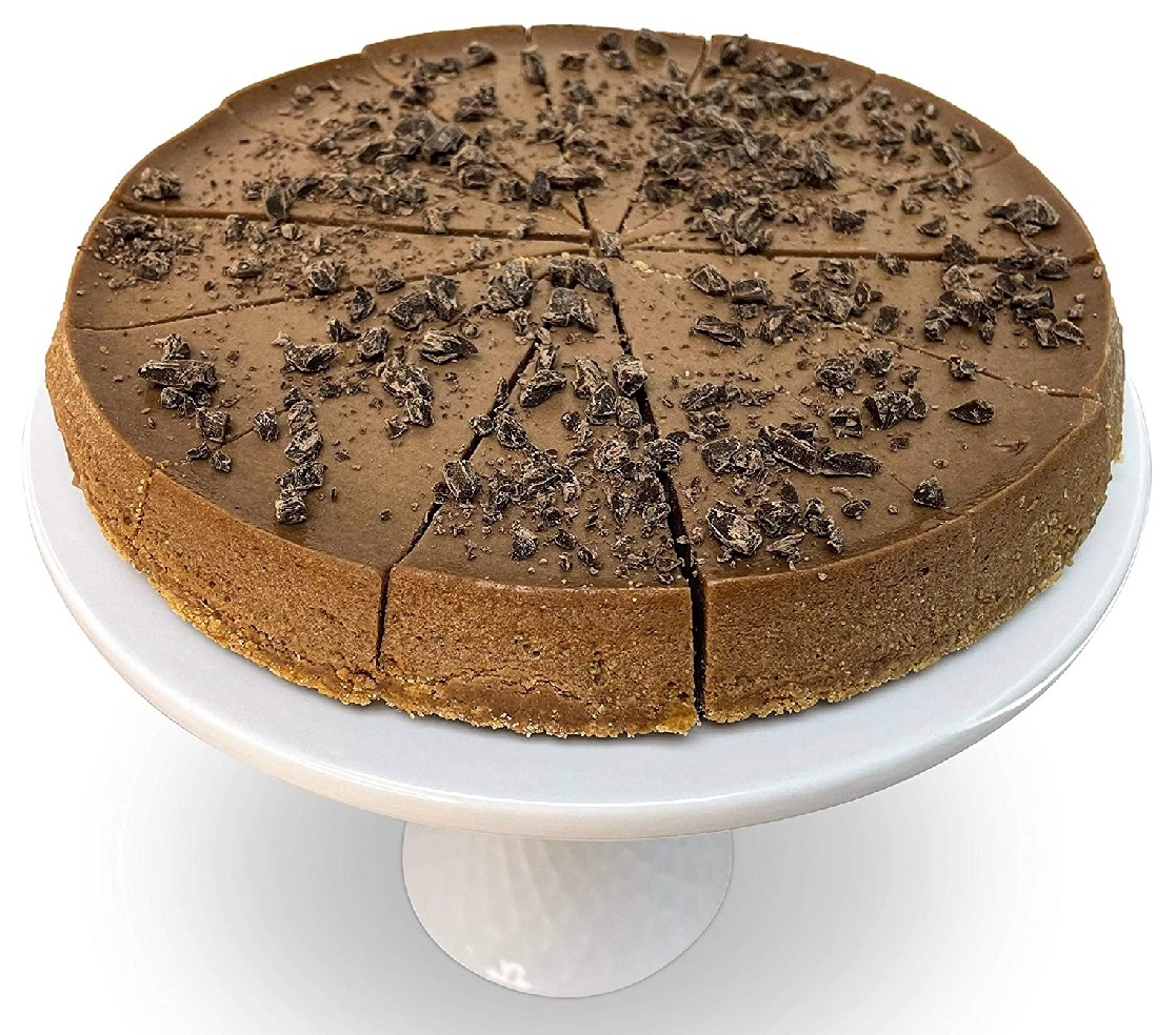 Order Sugar Free Dark Chocolate Chip Cheesecake 9" - 2 lbs Gift Box & Greeting Card food online from Andy Anand Chocolates store, Chino on bringmethat.com