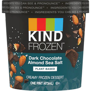 Order KIND FROZEN - Dark Chocolate Almond Seal Salt - Pint (Plant-Based) food online from Luv Mart store, Santa Cruz on bringmethat.com