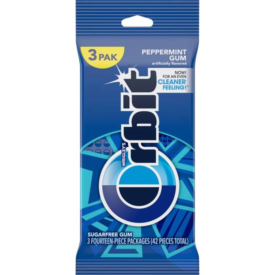 Order ORBIT Peppermint Sugar Free Chewing Gum, 14 Count Pack of 3 food online from Cvs store, MONTEZUMA on bringmethat.com