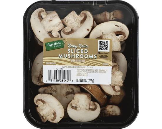Order Signature Farms · Baby Bella Sliced Mushrooms (8 oz) food online from Albertsons store, Hillsboro on bringmethat.com