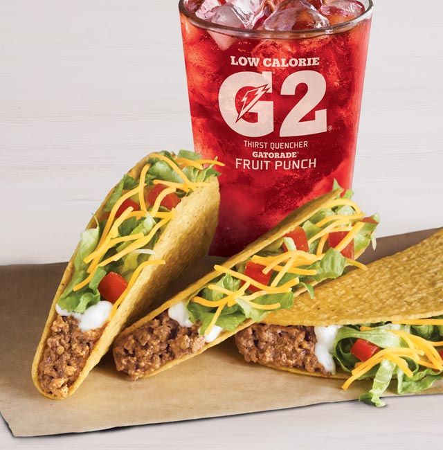 Order 3 Crunchy Tacos Supreme® Combo food online from Taco Bell store, Houston on bringmethat.com
