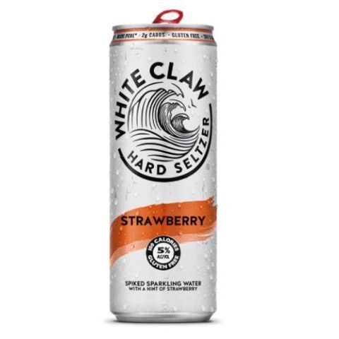 Order White Claw Hard Seltzer Strawberry 24oz Can food online from 7-Eleven store, Evans Mills on bringmethat.com
