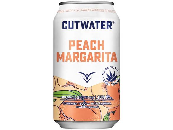 Order Cutwater Peach Margarita - 4x 12oz Cans food online from Josh Wines & Liquors Inc store, New York on bringmethat.com