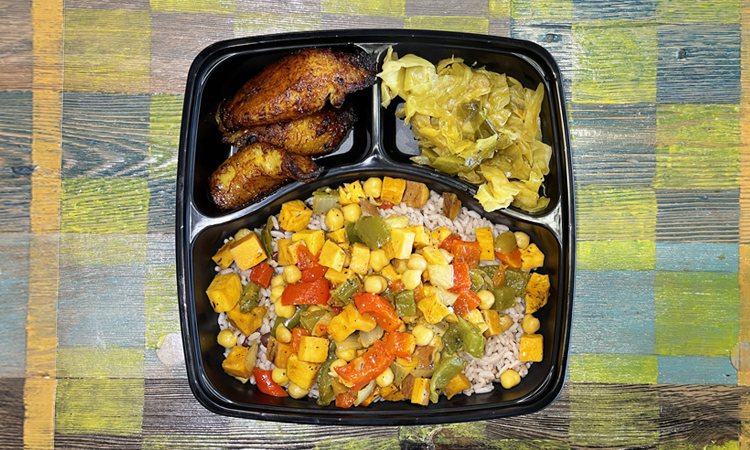 Order CURRY BUDDHA VEGGETABLE BOX food online from Irie Jamaican Kitchen store, Cleveland on bringmethat.com