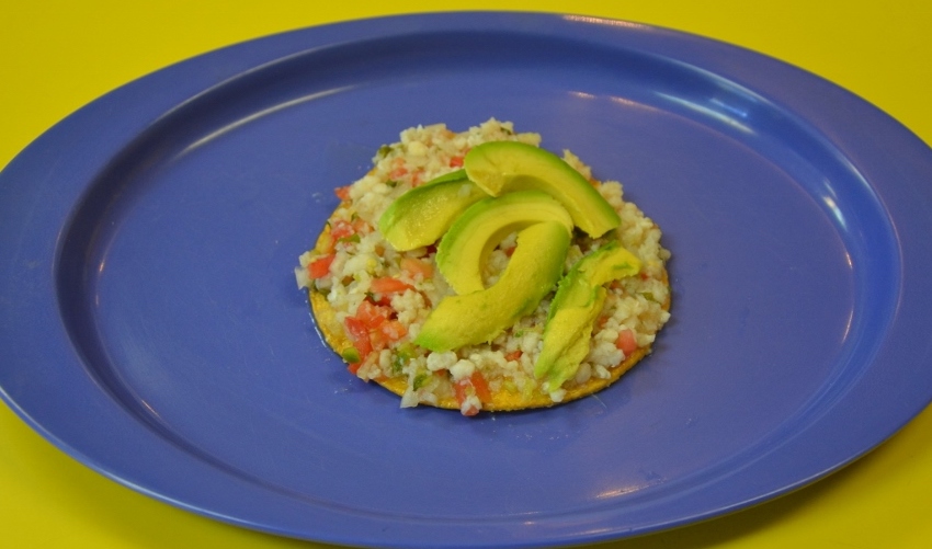 Order Ceviche Tostada food online from Golden State Taqueria store, Pleasanton on bringmethat.com