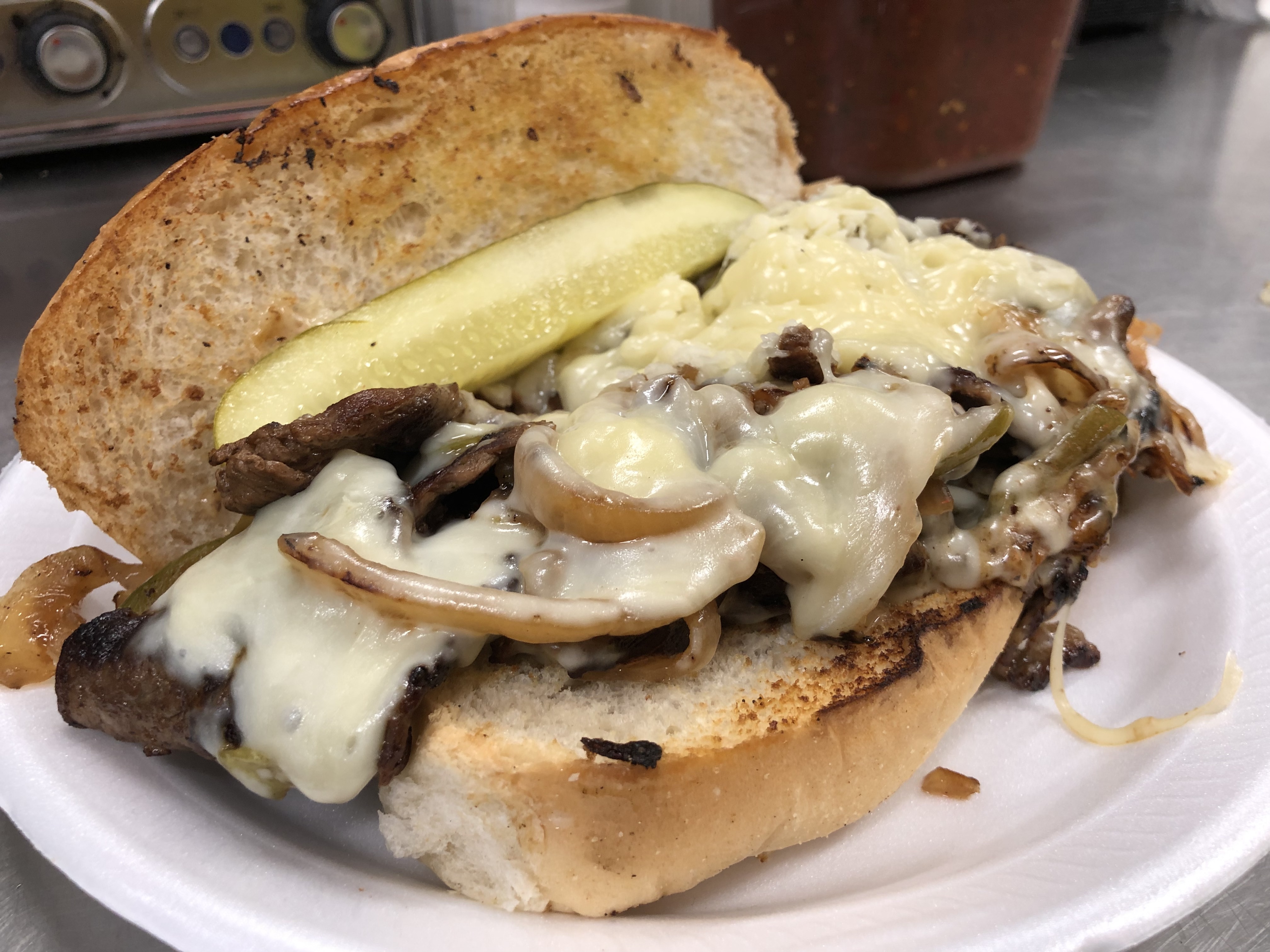 Order Philly Cheese Steak Sandwich food online from Flooky’s store, Woodland Hills on bringmethat.com