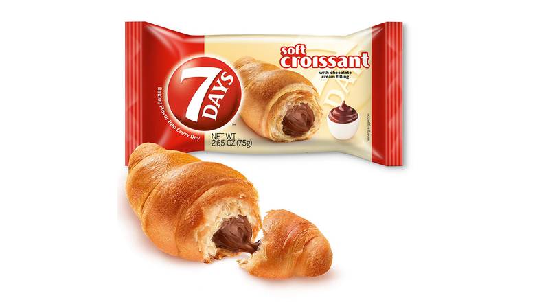 Order 7 Days Soft Croissant with Chocolate Cream Filling food online from Route 7 Food Mart store, Norwalk on bringmethat.com