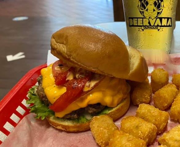Order Stuffed Pimento Cheese Burger food online from Beervana Taphouse store, Newport News on bringmethat.com