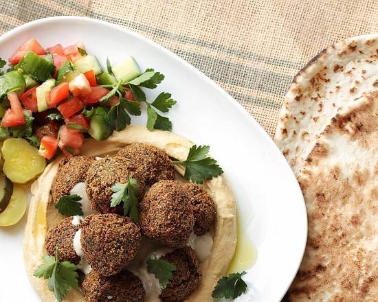 Order Falafel Plate food online from Java Dive Organic Cafe store, Bee Cave on bringmethat.com