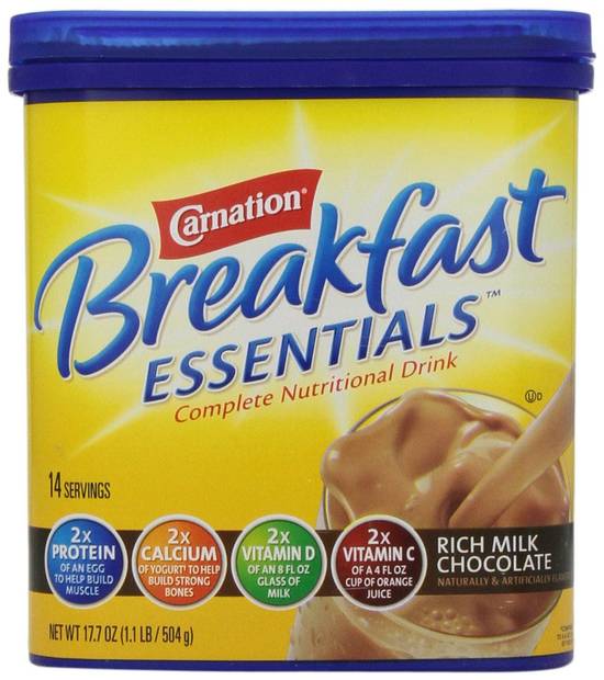 Order Carnation Breakfast Essentials Rich Milk Chocolate Powder food online from Exxon Food Mart store, Port Huron on bringmethat.com