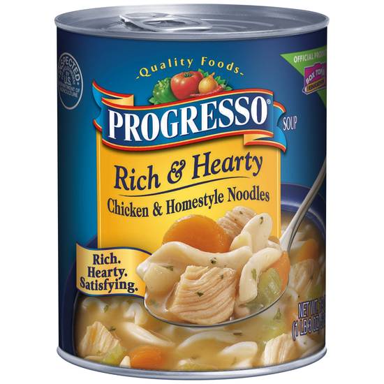 Order Progresso Rich & Hearty Chicken & Homestyle Noodles Soup  food online from CVS store, Tulsa on bringmethat.com