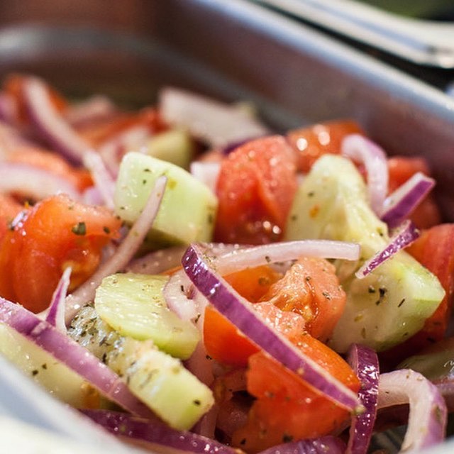 Order Tomato & Cucumber Salad food online from The Simple Greek store, Hermitage on bringmethat.com