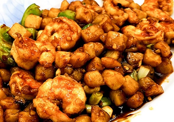Order Kung Pao Shrimp food online from New Shanghai Restaurant store, Lake Forest on bringmethat.com