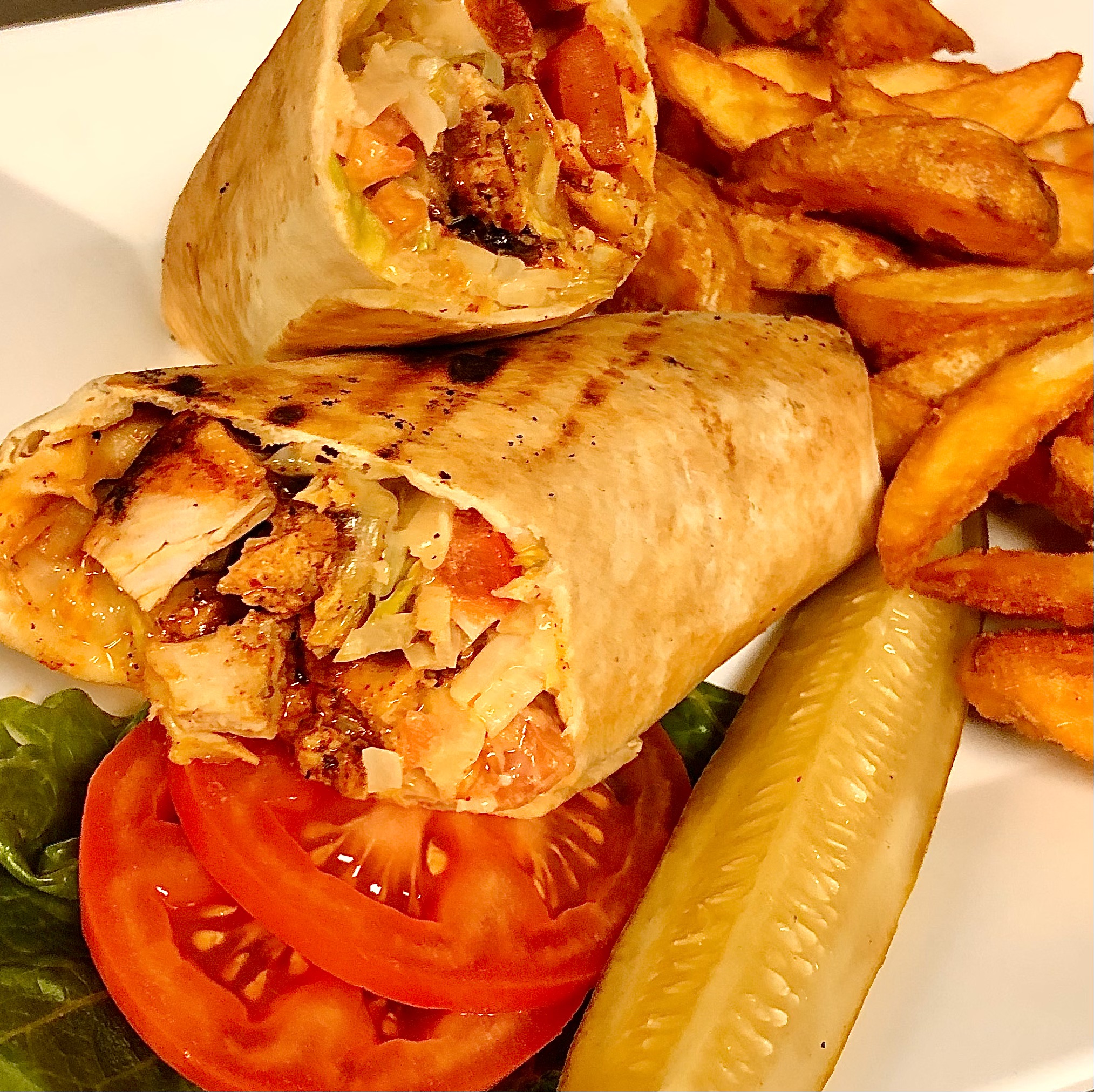 Order Blackened Chicken Wrap food online from Two Steps Downtown Grille store, Danbury on bringmethat.com