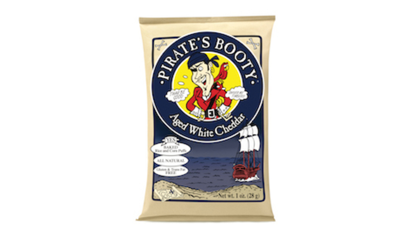 Order Pirate's Booty White Cheddar 4oz Bag food online from Oceanview Liquor store, Hermosa Beach on bringmethat.com