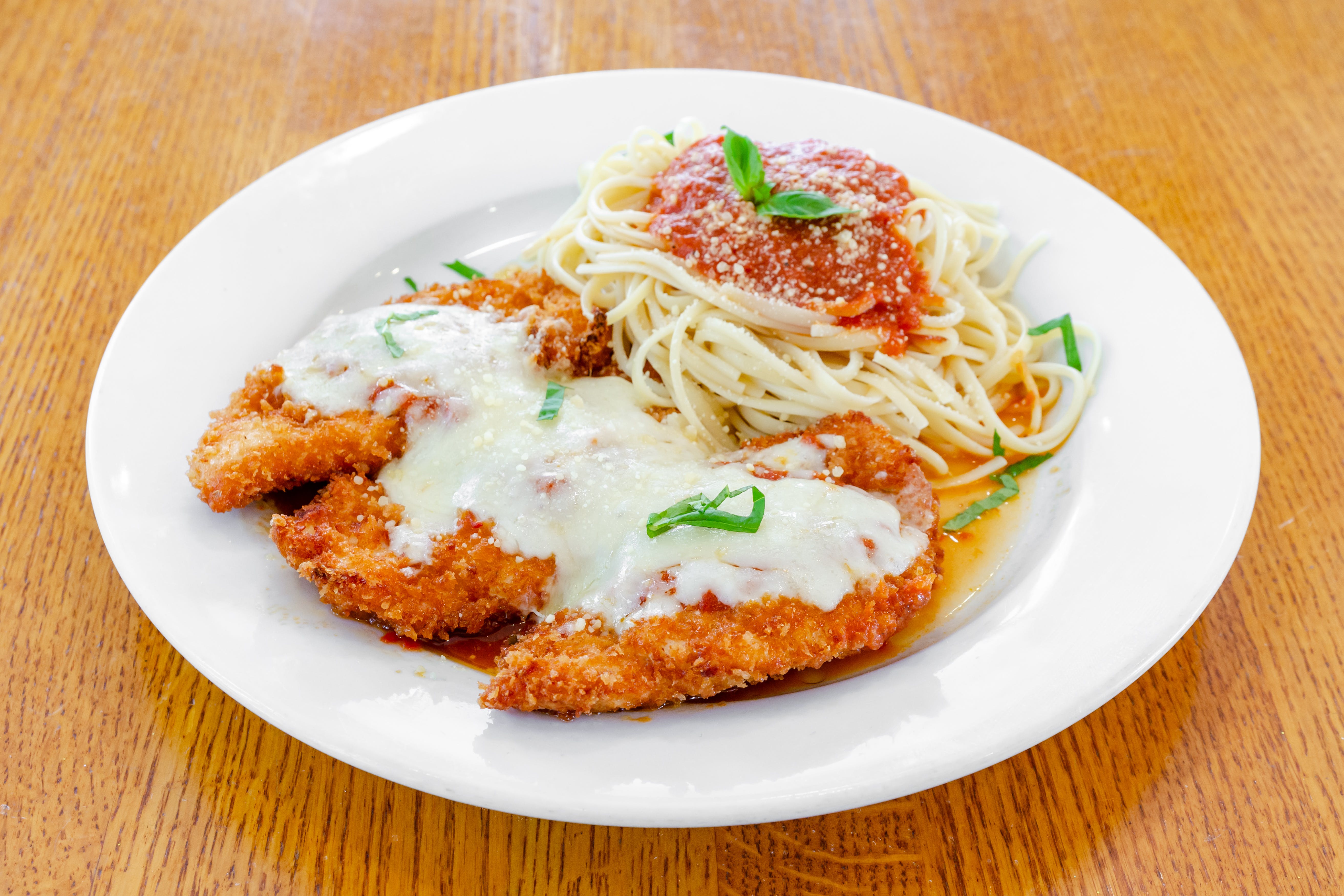 Order Chicken Parmigiana - Entree food online from Loradella's family pizzeria store, Jersey City on bringmethat.com