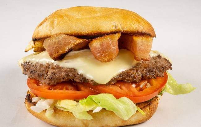Order 1/4lb Bacon Cheeseburger food online from Jim's Steakout store, Buffalo on bringmethat.com