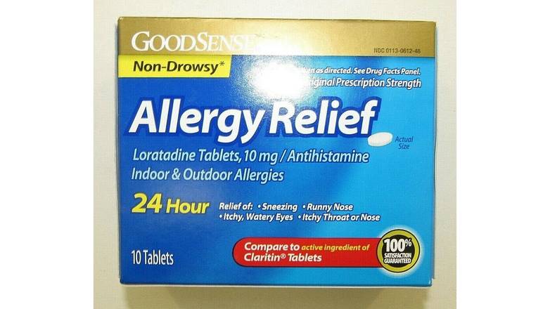 Order GoodSense 24 Allergy Relief Non-Drowsy Loratadine Tablets 10mg food online from Route 7 Food Mart store, Norwalk on bringmethat.com
