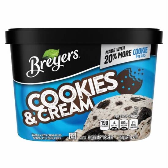 Order Breyers Cookies & Cream 48 oz food online from Burgerim store, Riverside on bringmethat.com