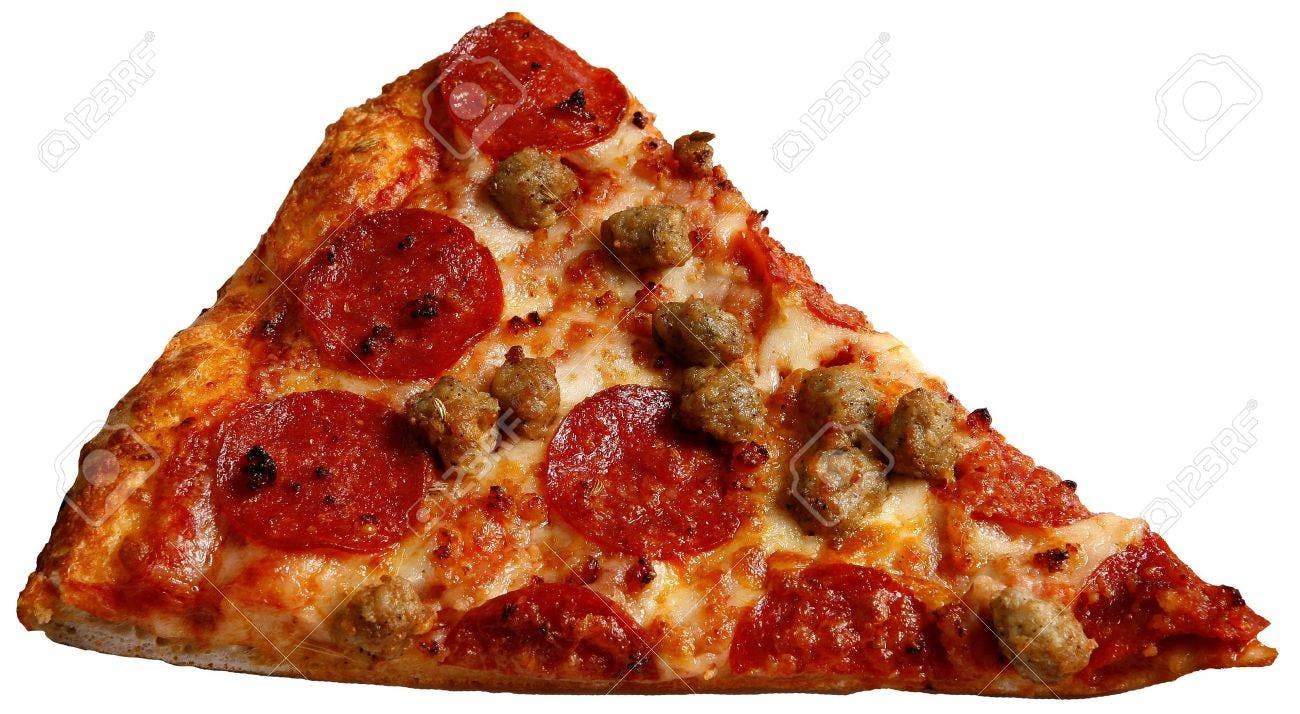 Order Meat Lovers Pizza Slice - X-Large food online from Shawarma House store, San Francisco on bringmethat.com