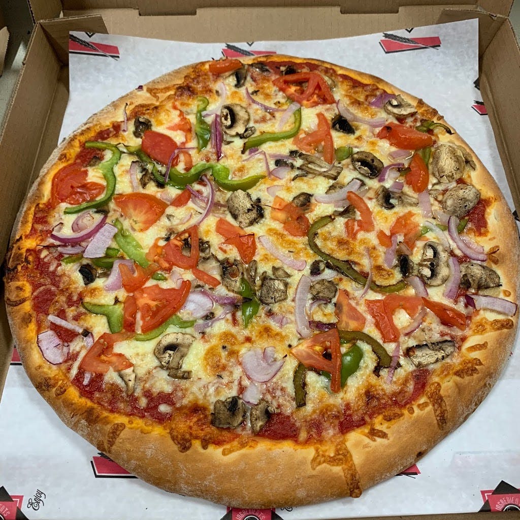 Order Veggie Pizza - Medium food online from Pizza 24 store, Dorchester on bringmethat.com