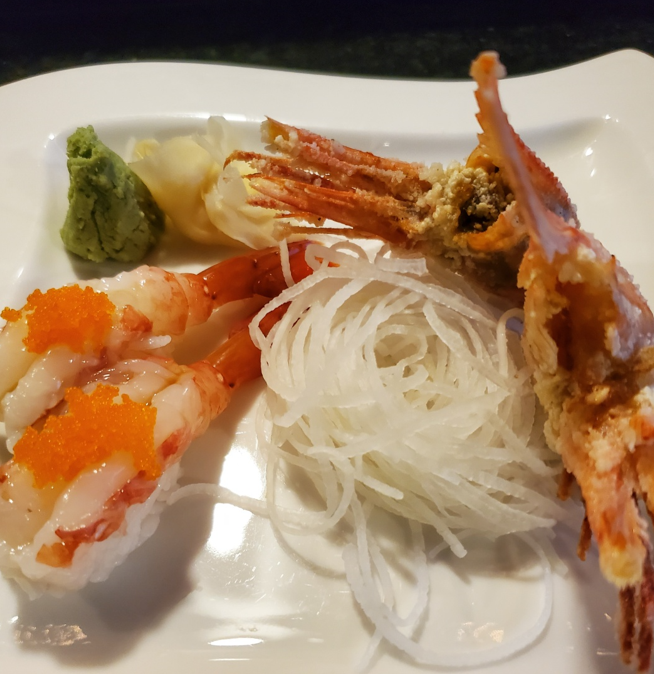 Order Sweet Shrimp(Amaebi) nigiri food online from Iron Fish Sushi & Grill store, Pflugerville on bringmethat.com