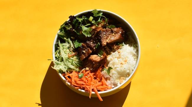 Order Caramel Pork Rice Bowl food online from Noshery store, San Mateo on bringmethat.com