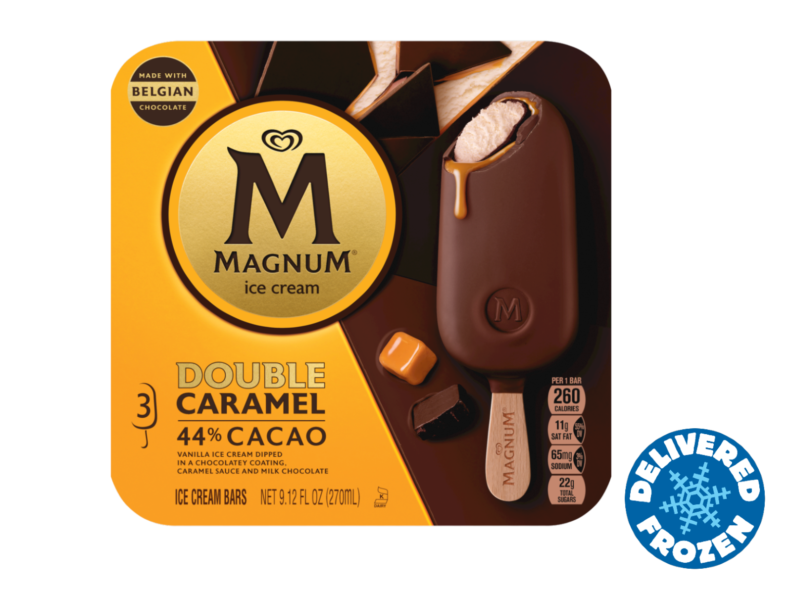 Order Magnum Double Caramel Ice Cream Bars 3ct food online from Quiznos - Legacy Pkwy store, Plano on bringmethat.com