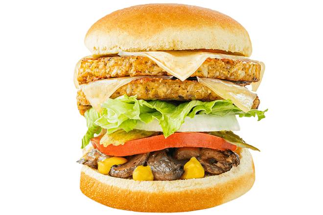 Order Double Veggie Burger food online from Elevation Burger store, Hyattsville on bringmethat.com