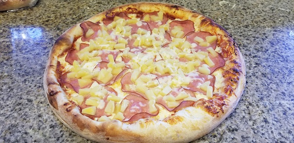 Order 6. Hawaiian Pizza food online from Zorbas Pizza store, Millbrae on bringmethat.com