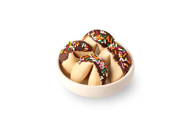 Order CHOCOLATE DIPPED FORTUNE COOKIES (4) food online from Pick Up Stix store, San Clemente on bringmethat.com