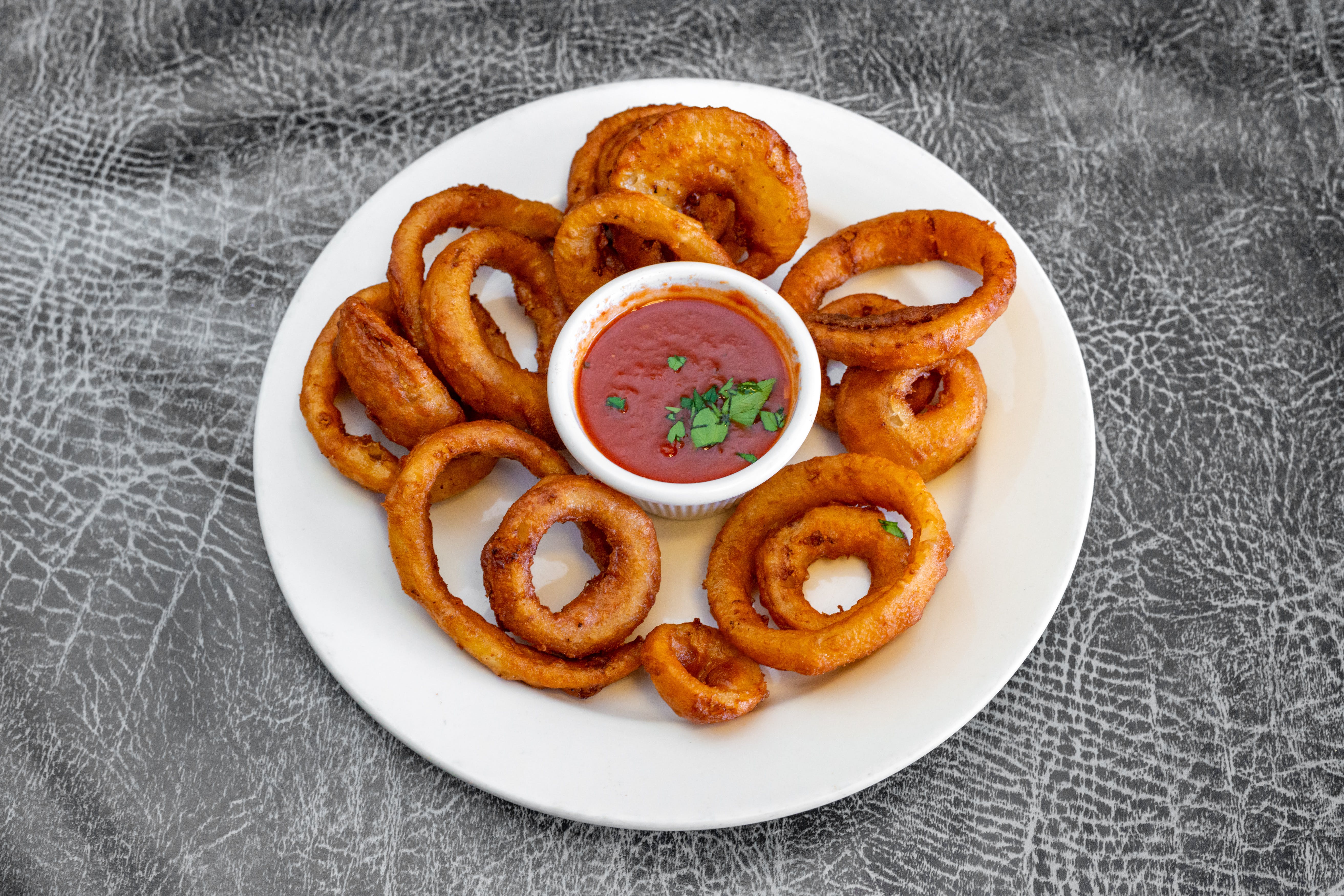 Order Onion Rings - Appetizer food online from Antonio's Brick Oven Pizza store, Metuchen on bringmethat.com