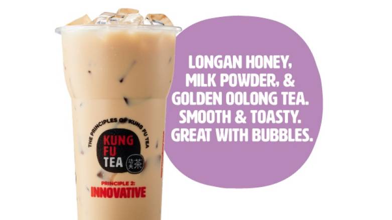 Order Hot Honey Oolong Milk Tea food online from Kung Fu Tea store, San Jose on bringmethat.com