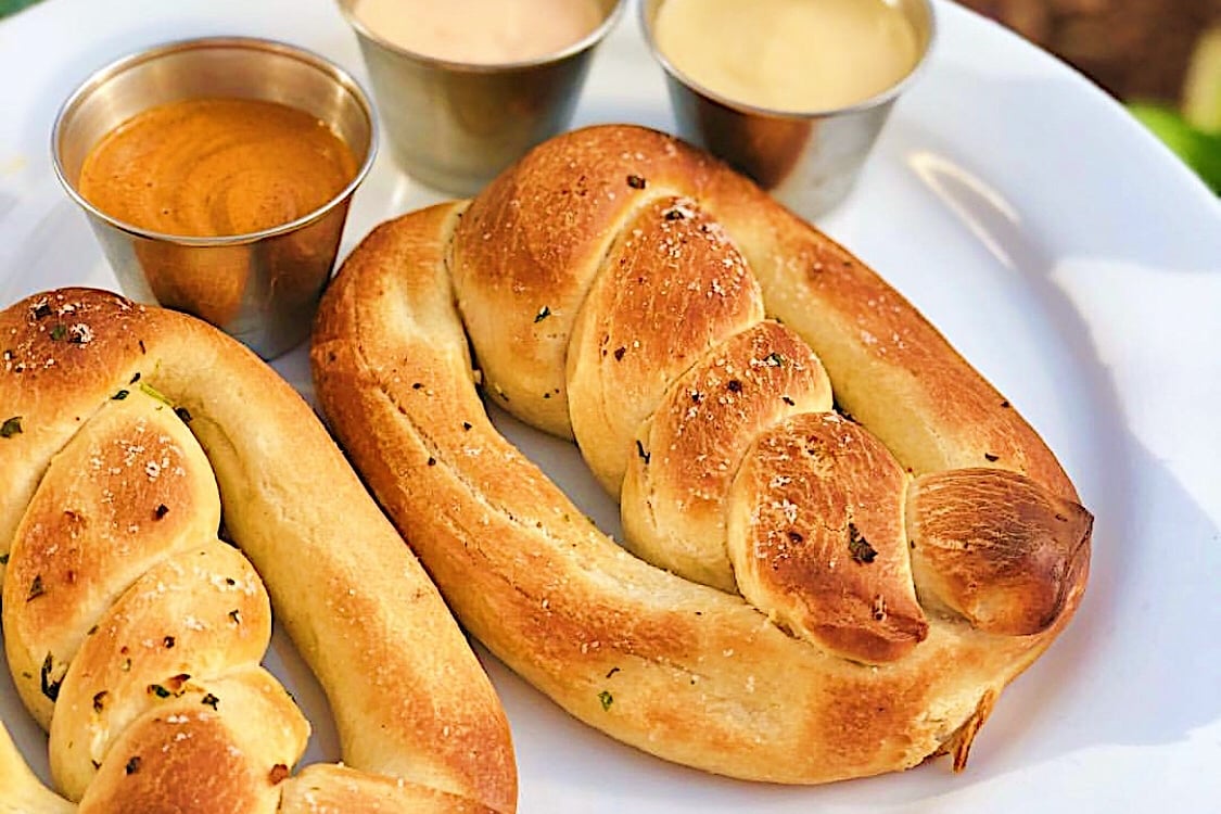 Order 2 Baked Soft Pretzels food online from Sage Plant Based Bistro & Brewery store, Culver City on bringmethat.com