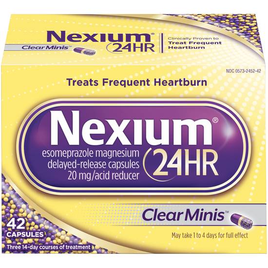 Order Nexium 24-Hour Frequent Heartburn Relief Capsules Clear Minis (42 ct) food online from Rite Aid store, Canal Fulton on bringmethat.com