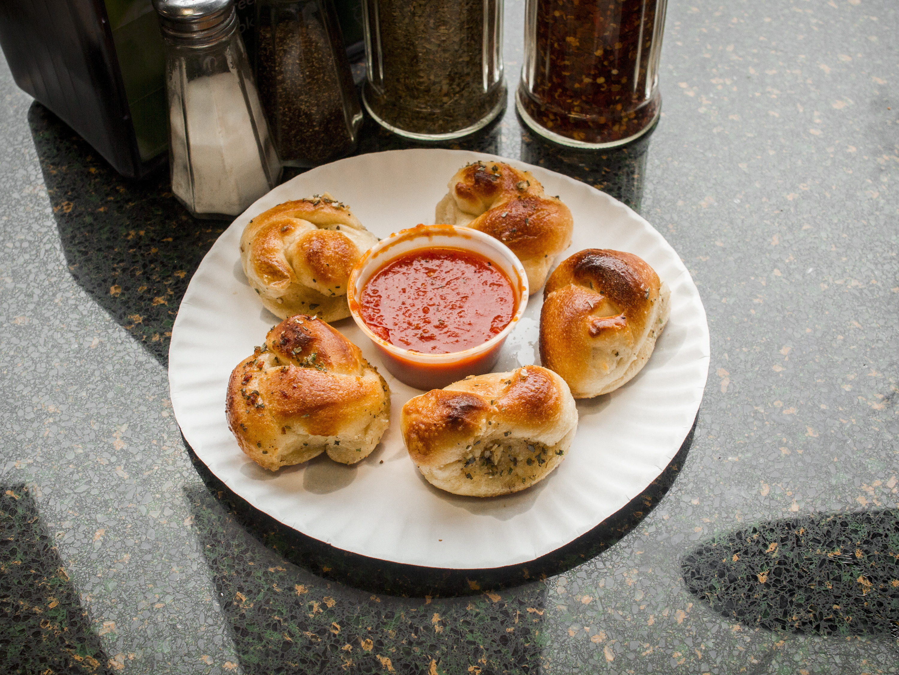 Order 5 Garlic Knots food online from Monetti's Pizza store, Weehawken on bringmethat.com