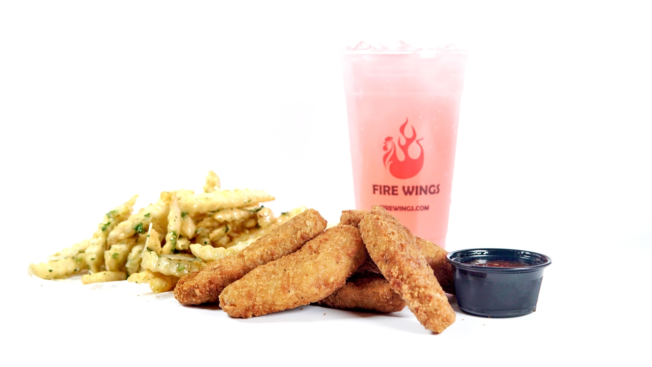 Order BEYOND CHICKEN 4PC STRIP COMBO food online from Fire Wings store, San Mateo on bringmethat.com